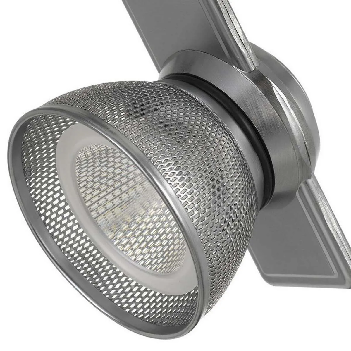 12W Integrated Led Metal Track Fixture With Mesh Head, Silver By Benzara