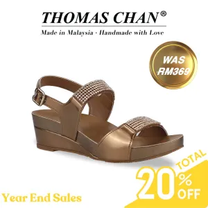 [20% off at cart] Diamond Strappy Slingback Low Wedges