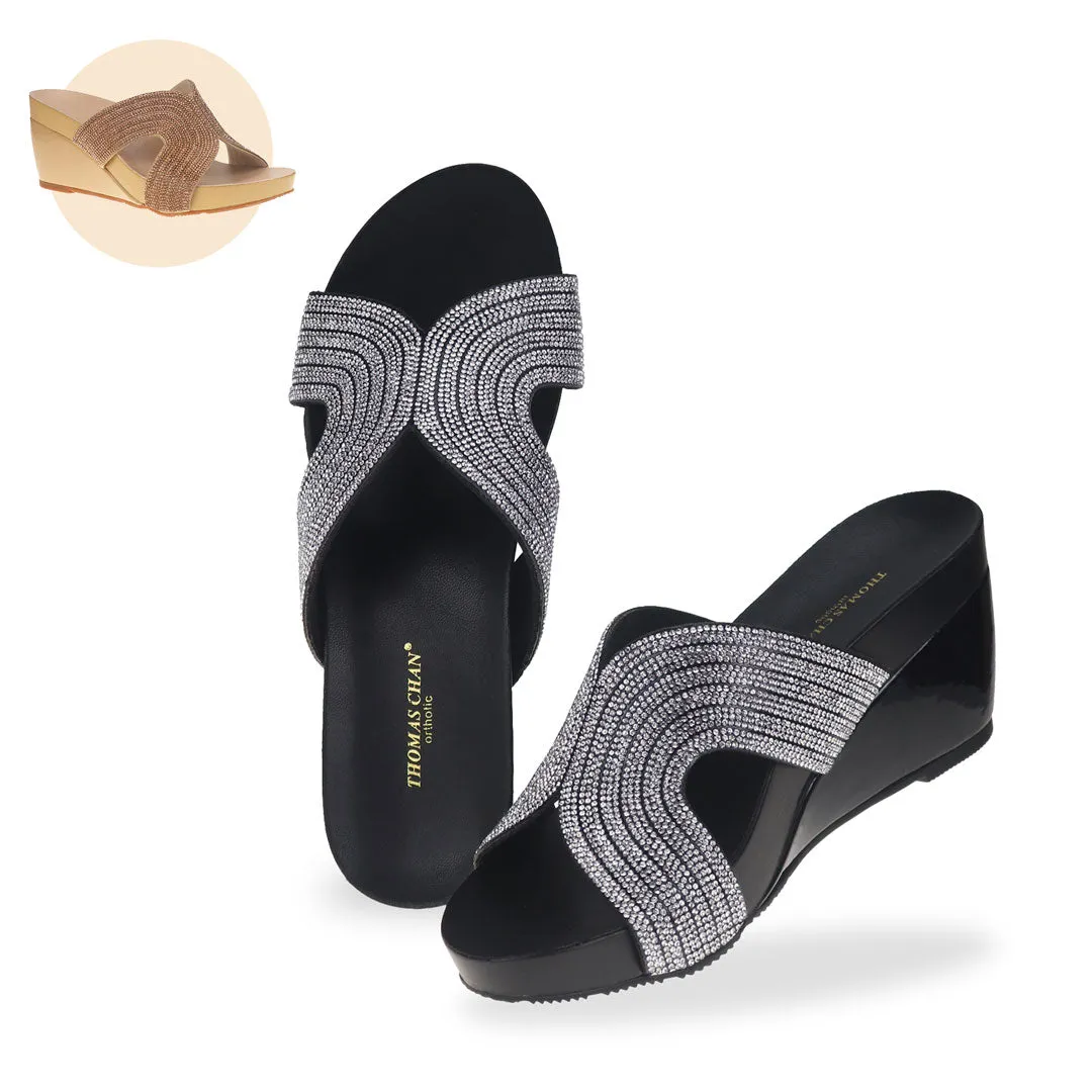 [20% off at cart] Glow Diamond Detail Wedges