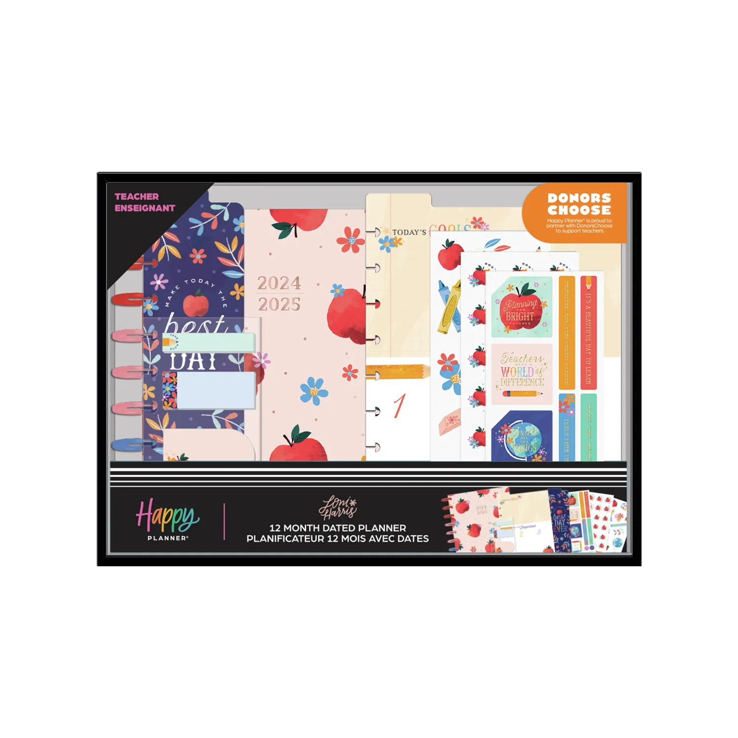 2024 Classroom Brights Teacher Happy Planner Box Kit - Classic Teacher Layout - 12 Months