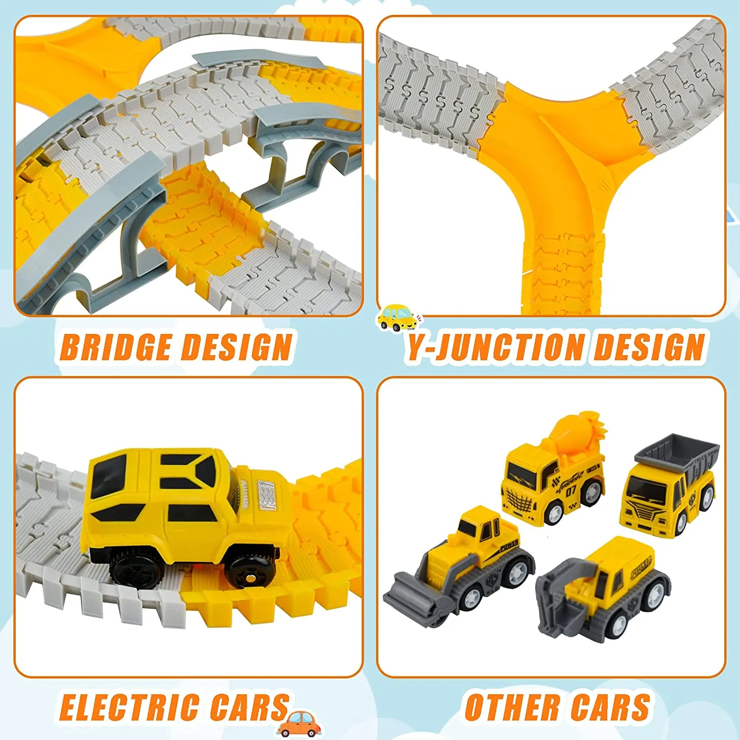 205Pcs Kids Toys Construction Tracks Track Set