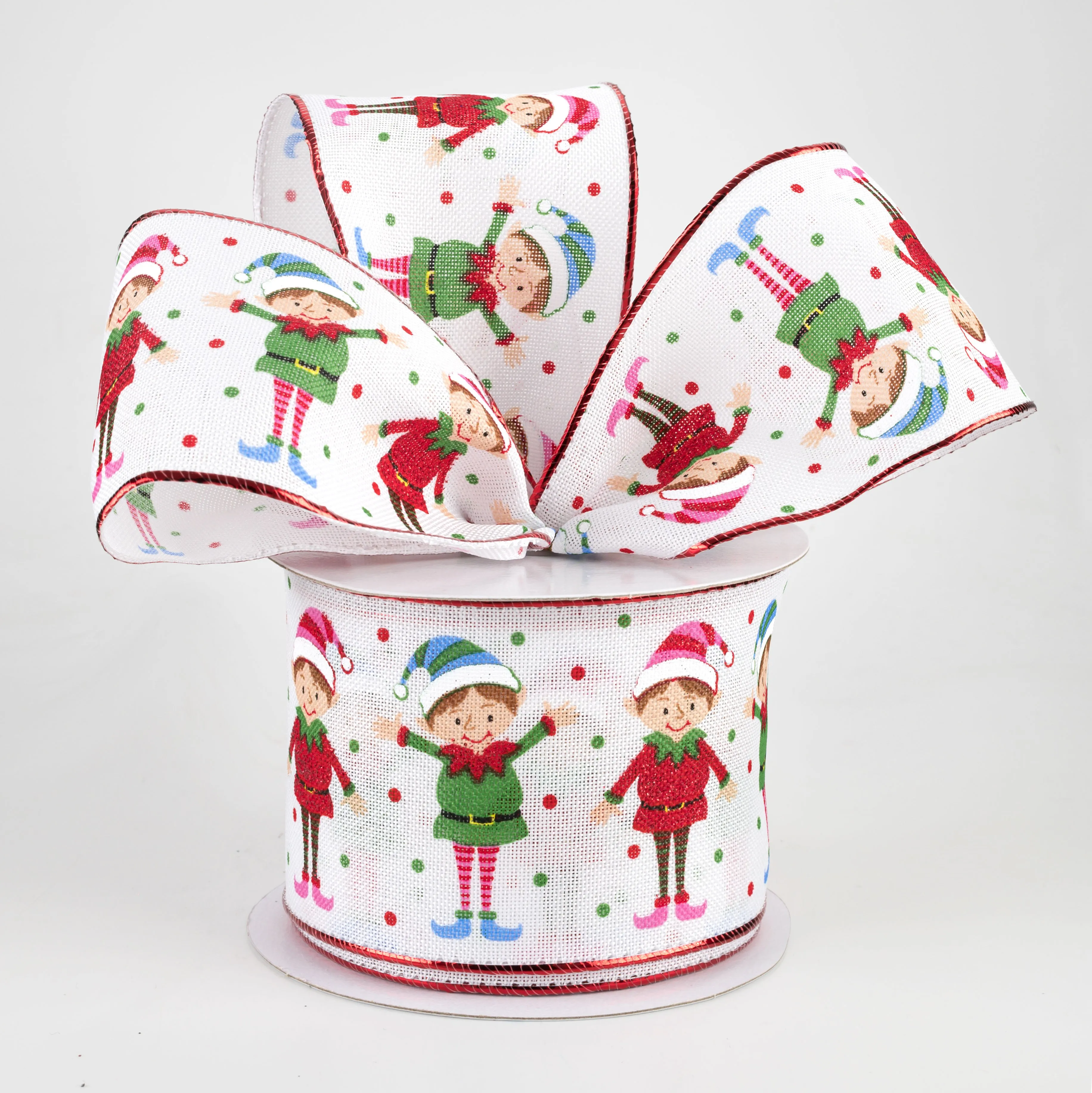 2.5" Happy Elves Christmas Cheer Ribbon (10 Yards)