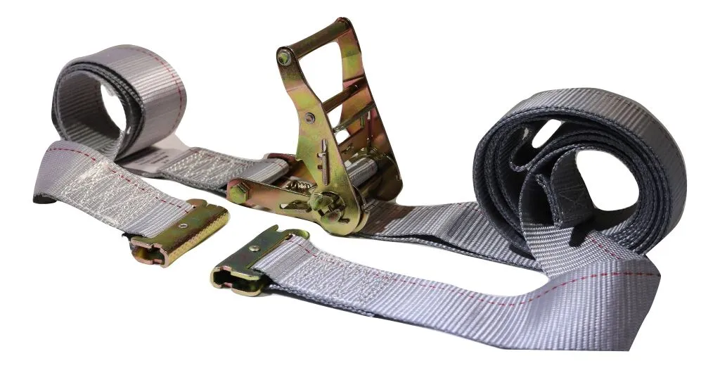 2" x 16 Ft Interior Van Ratchet E-Track Strap w/ Spring E Fittings 1 Ft Fixed End | QTY 300