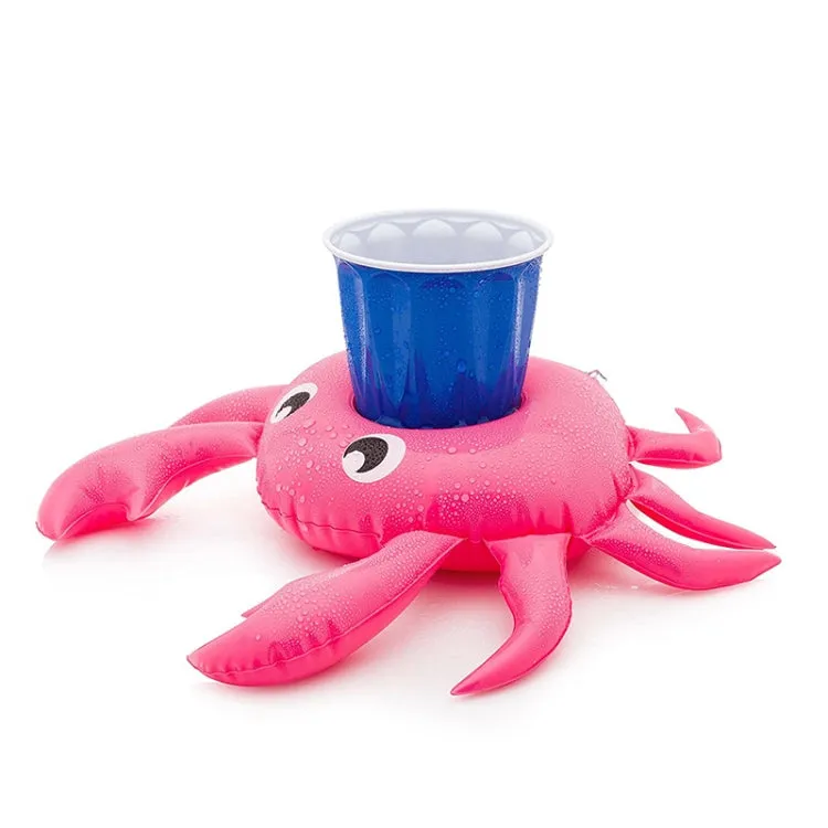 3 PCS Crab Shape Inflatable Floating Drink Coaster, Middle Ring Diameter: 7.5cm