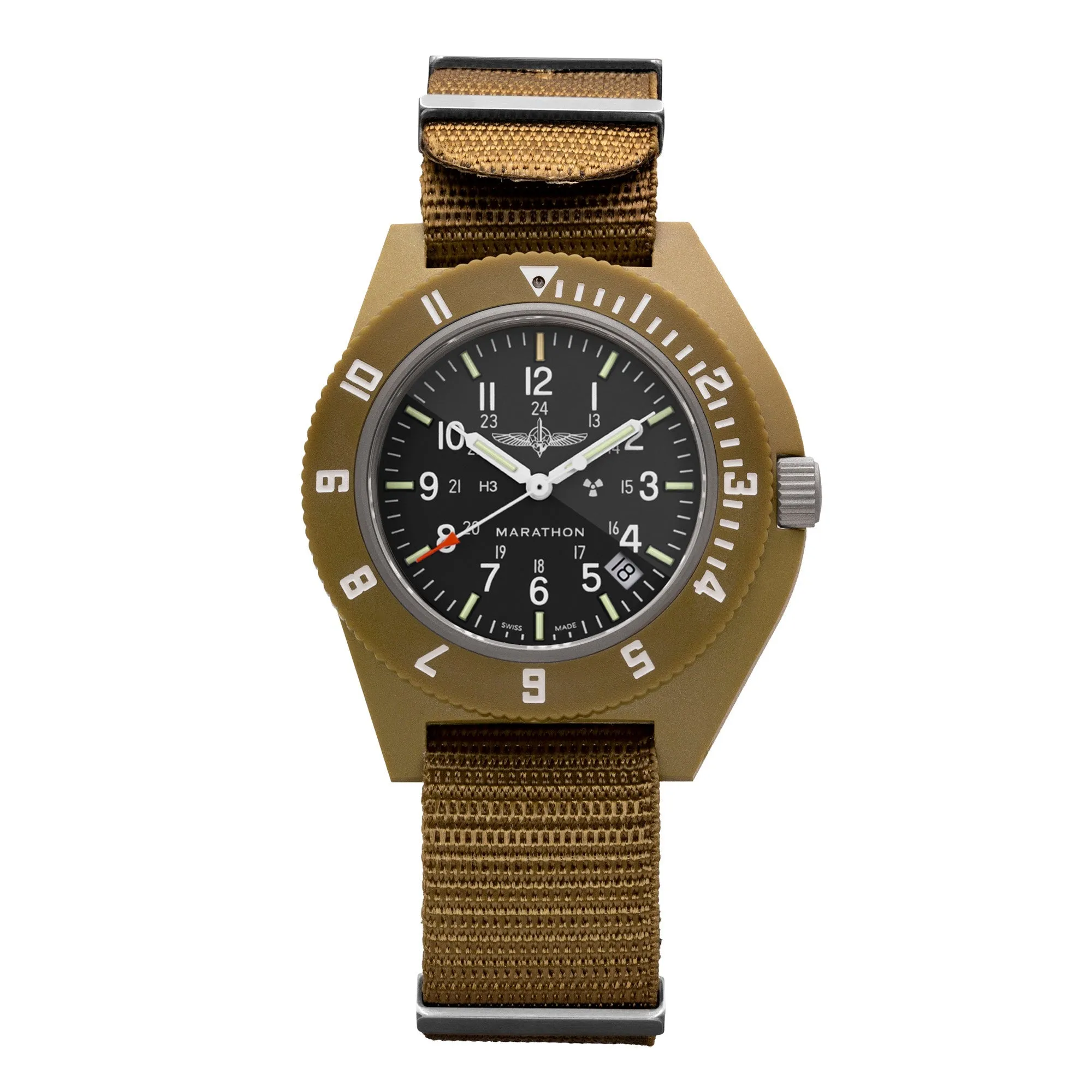 41MM OFFICIAL DUVDEVAN DESERT TAN PILOT'S NAVIGATOR WITH DATE (QUARTZ)