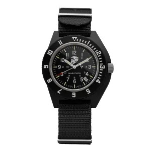 41MM OFFICIAL USMC BLACK PILOT'S NAVIGATOR WITH DATE (QUARTZ)