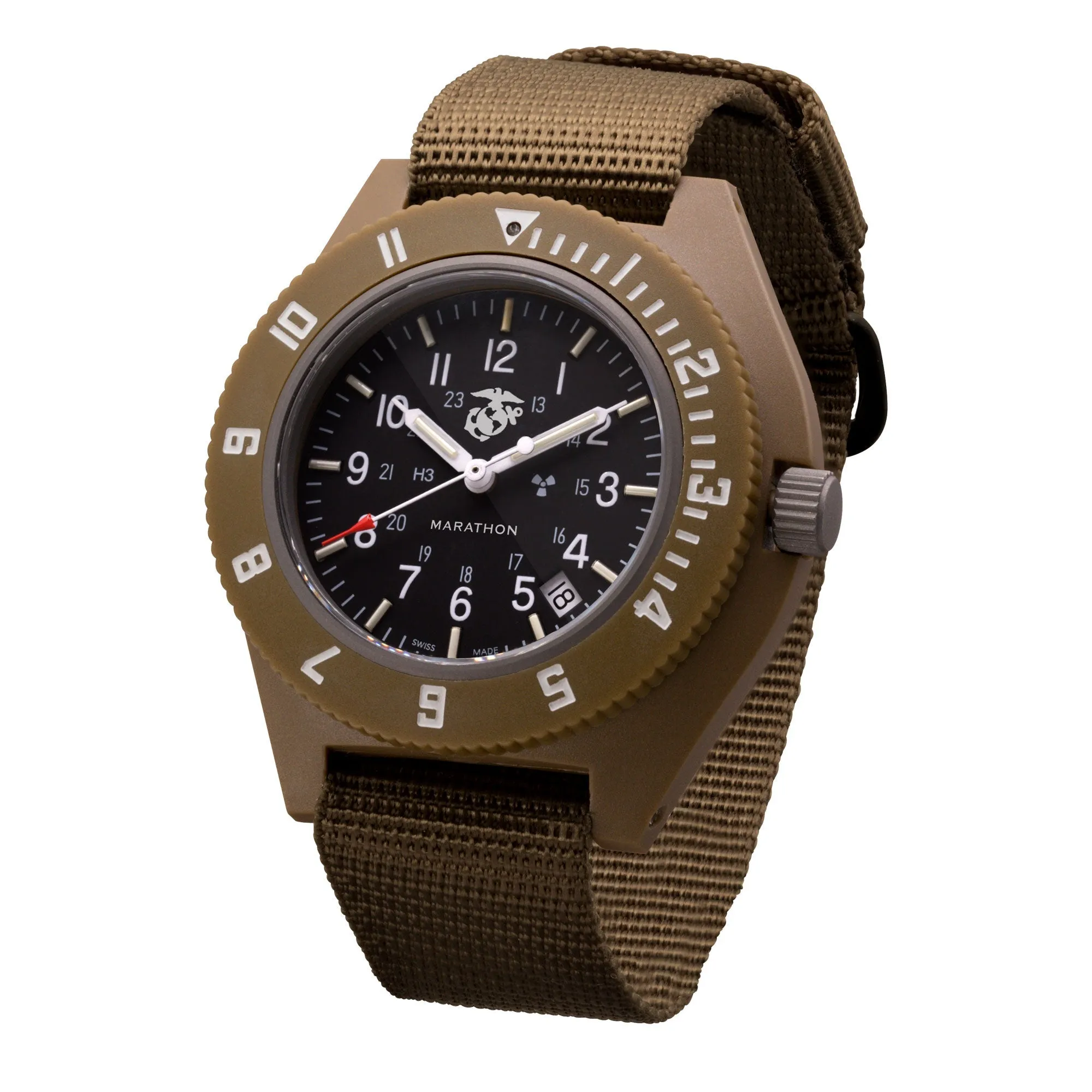 41MM OFFICIAL USMC DESERT TAN PILOT'S NAVIGATOR WITH DATE (QUARTZ)