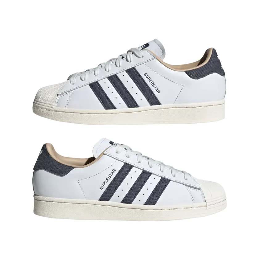 Adidas Originals scarpa sneakers da uomo Superstar ID4685 bianco-blu