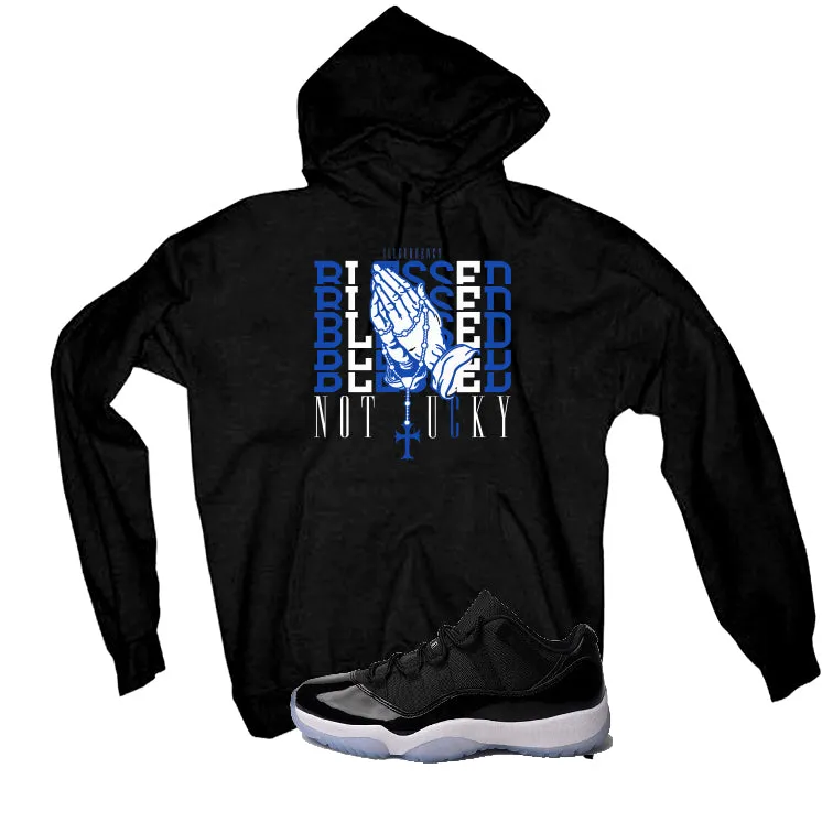 Air Jordan 11 Low “Space Jam” | illcurrency Black T-Shirt (Blessed not lucky)