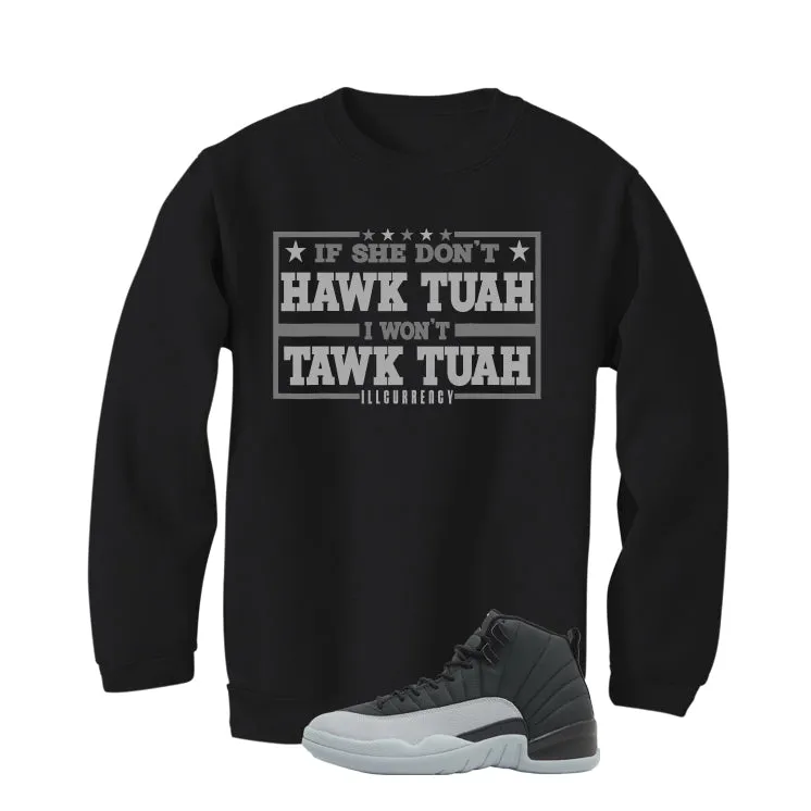 Air Jordan 12 Black/Wolf Grey Black T-Shirt (Hawk Tuah)| illcurrency