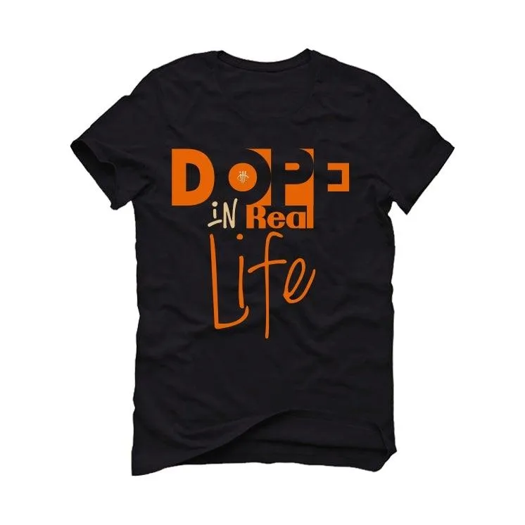 Air Jordan RETRO 1 (Orange black) 2019 Black T-Shirt (Dope in real life)