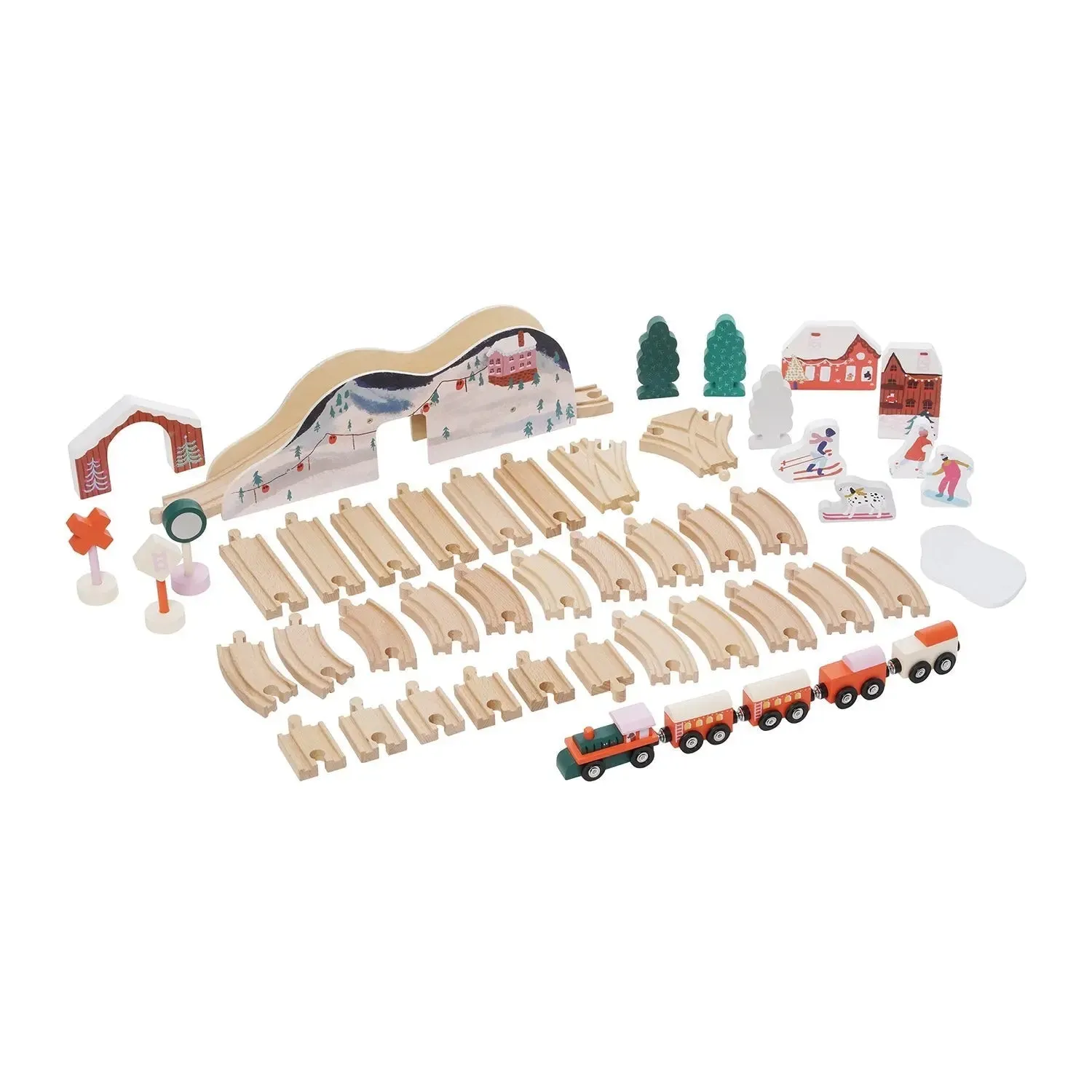 Alpine Express Wooden Toy Train Set