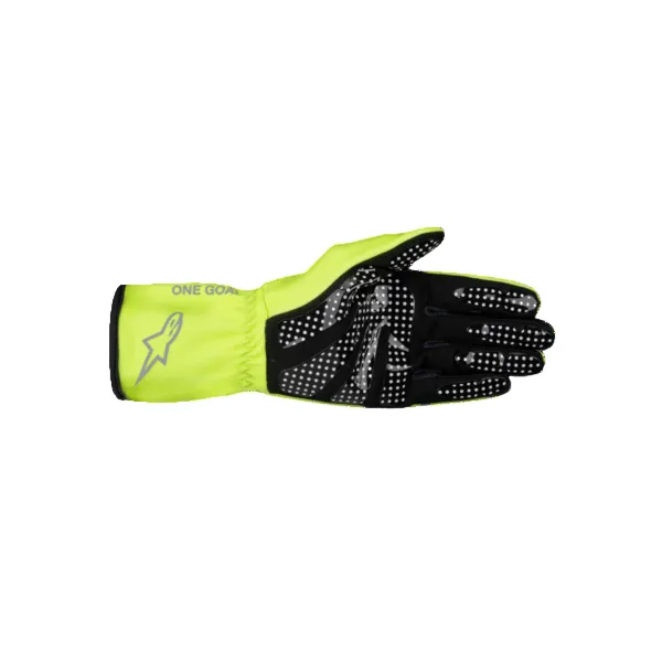 ALPINESTARS 3550625-594-2XL Gloves for Karting Tech-1 K Race V2, Fluo Yellow / Mid Gray / Dark Silver, Size 2XL