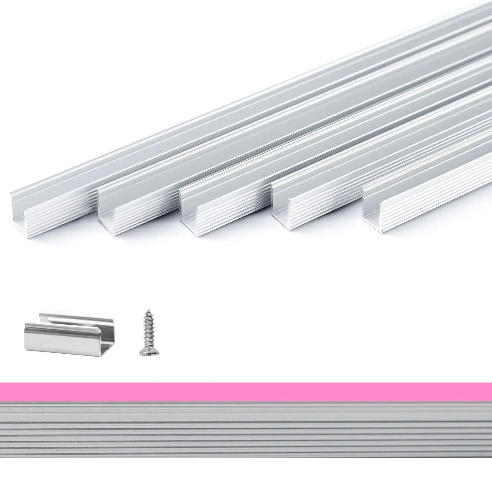 Aluminum Channel Track 3.3FT Only For 12V/24V Silicone Neon