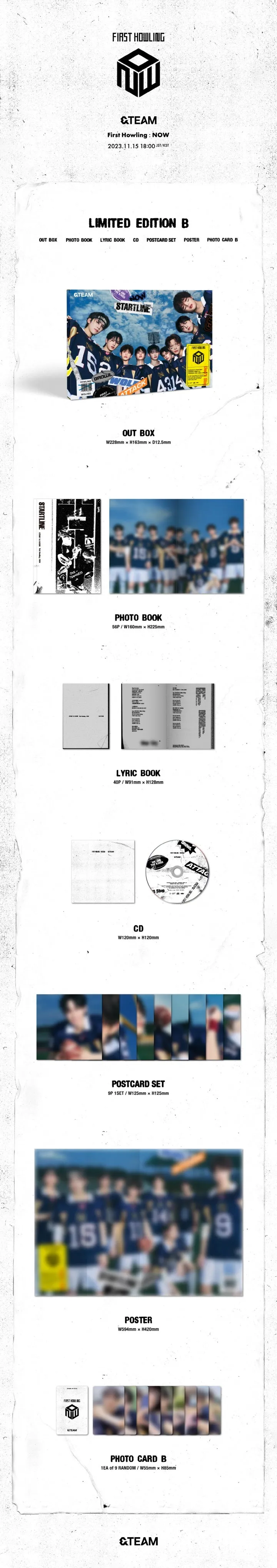 &TEAM - [FIRST HOWLING : NOW] 1st Album LIMITED Edition B Version