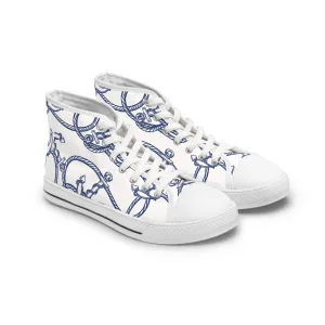 Anchor and Ropes Women's High Top Sneakers