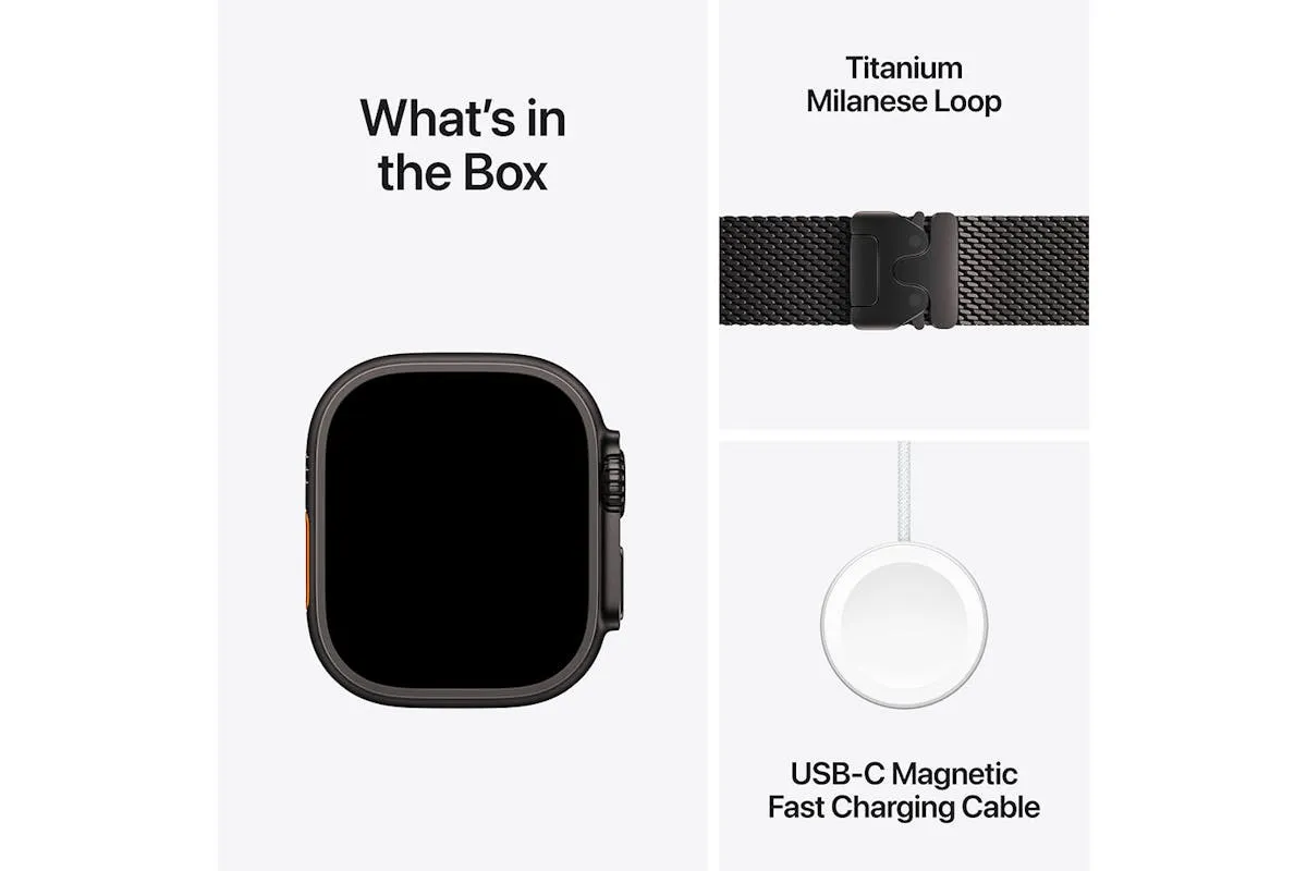 Apple Watch Ultra 2 GPS   Cellular | 49mm | Black Titanium Case with Black Titanium Milanese Loop Medium