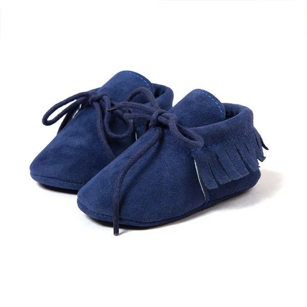 Baby Boy Girl Baby Moccasins Soft Moccs Shoes Bebe Fringe Soft Soled Non-slip Footwear Crib Shoes New PU Suede Leather Newborn