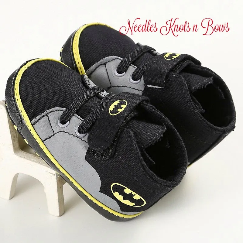 Baby Boys Batman Shoes, Boys Batman Crib Shoes, Pre Walkers, Batman Birthday Shoes