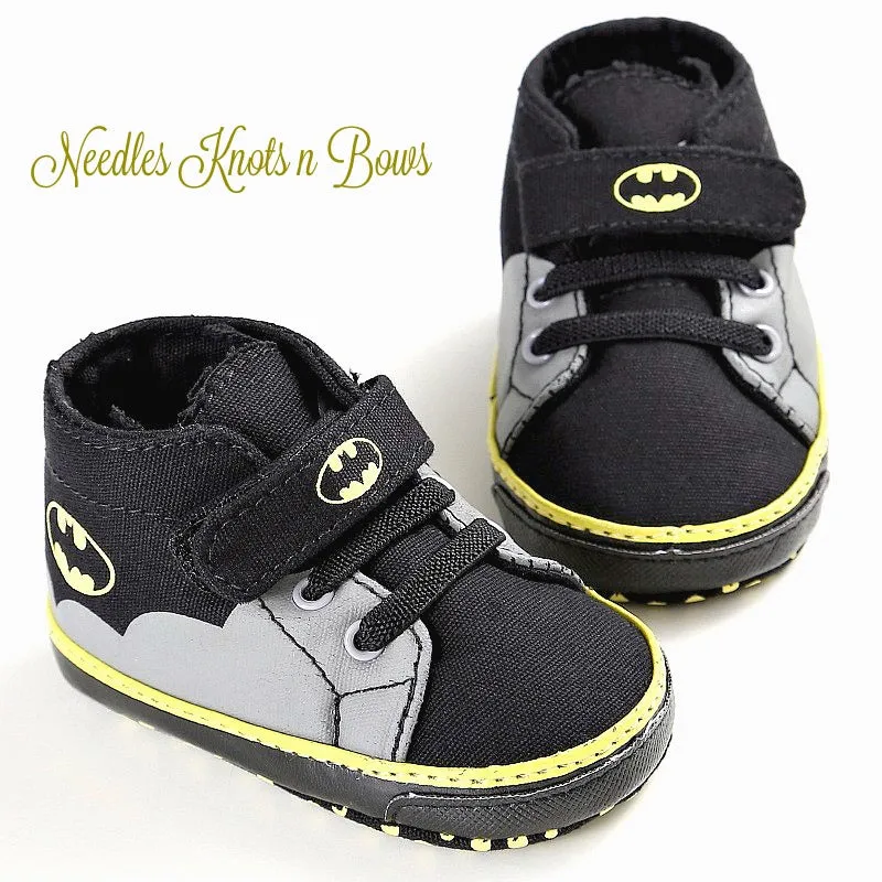 Baby Boys Batman Shoes, Boys Batman Crib Shoes, Pre Walkers, Batman Birthday Shoes