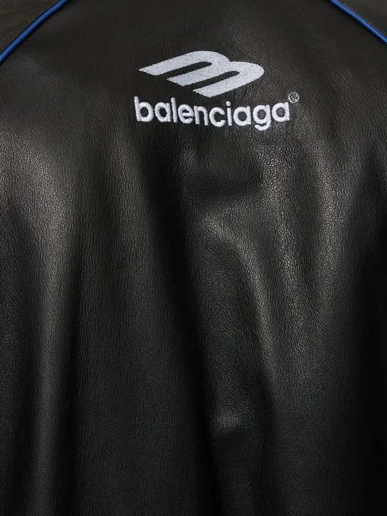 Balenciaga   Leather track jacket 