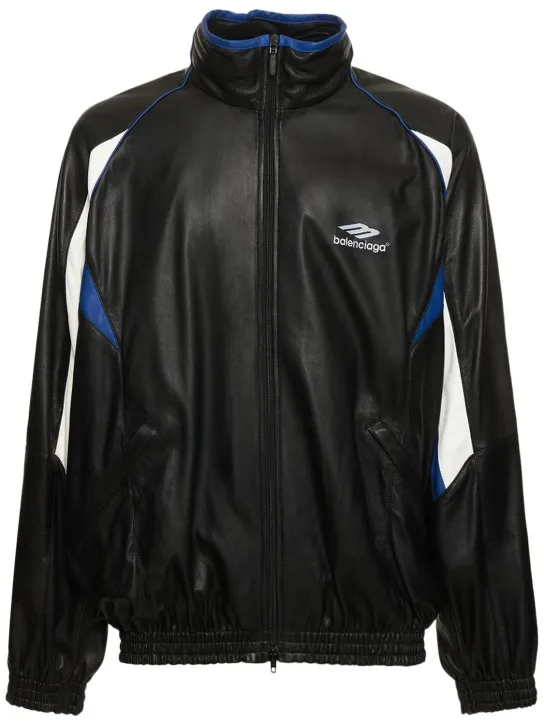 Balenciaga   Leather track jacket 