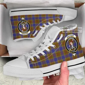 Balfour Tartan High Top Shoes with Family Crest