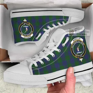 Barclay Tartan High Top Shoes with Family Crest