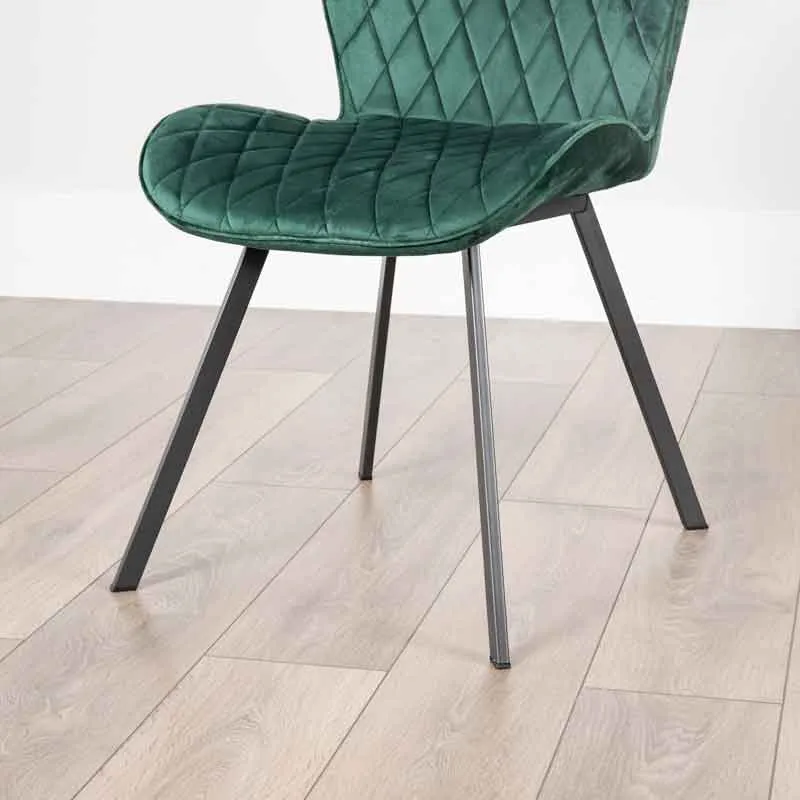 Bella 180cm Table & 6 Vancouver Emerald Chairs