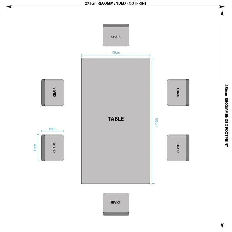 Bella 180cm Table & 6 Vancouver Emerald Chairs