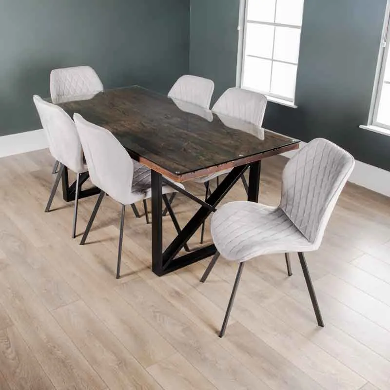 Bella 180cm Table & Vancouver Silver Chairs