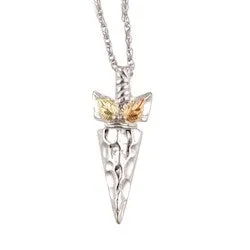 Black Hills Gold Sterling Silver Ladies Arrowhead Necklace