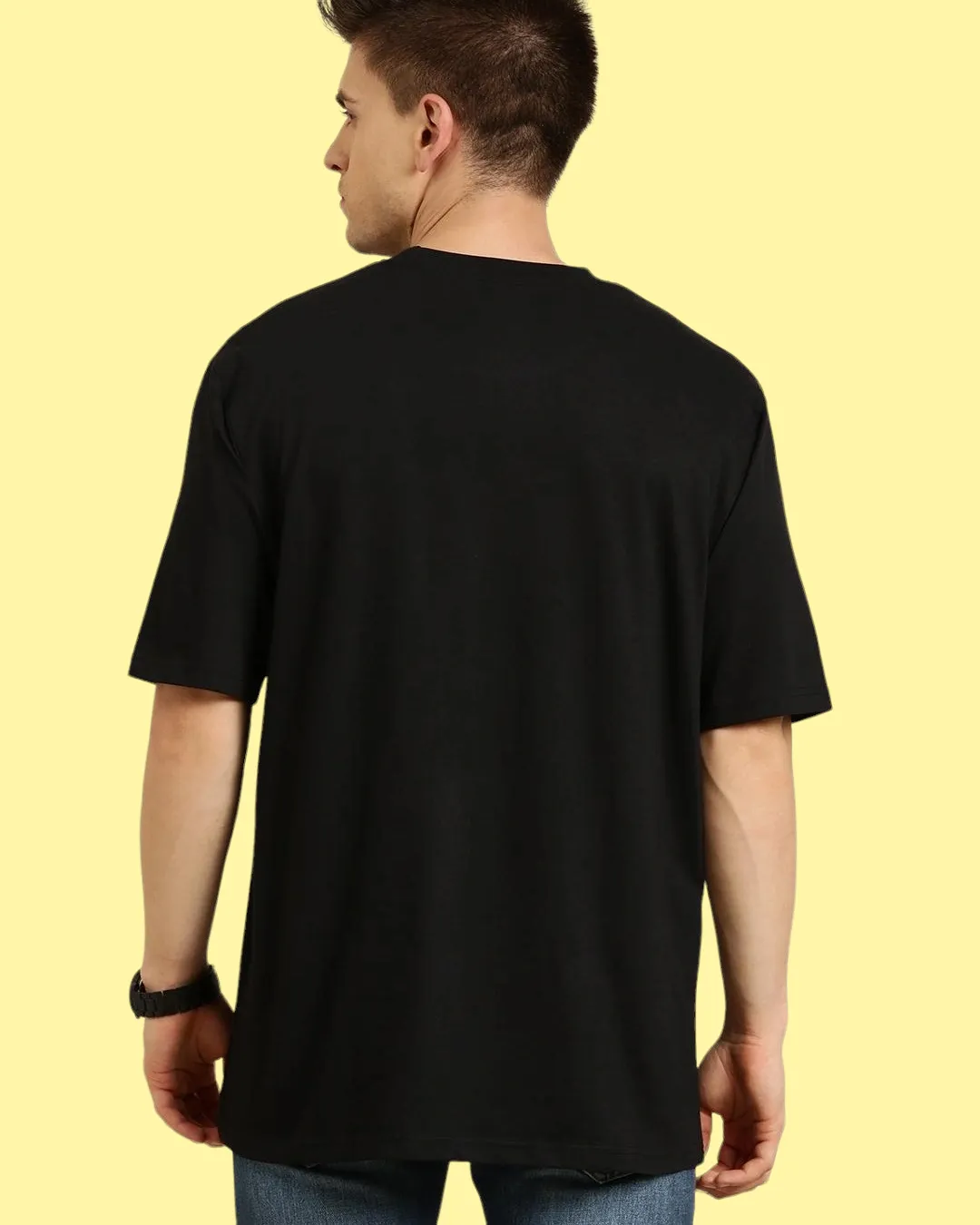 Black Oversized Men's T-Shirt(printed)