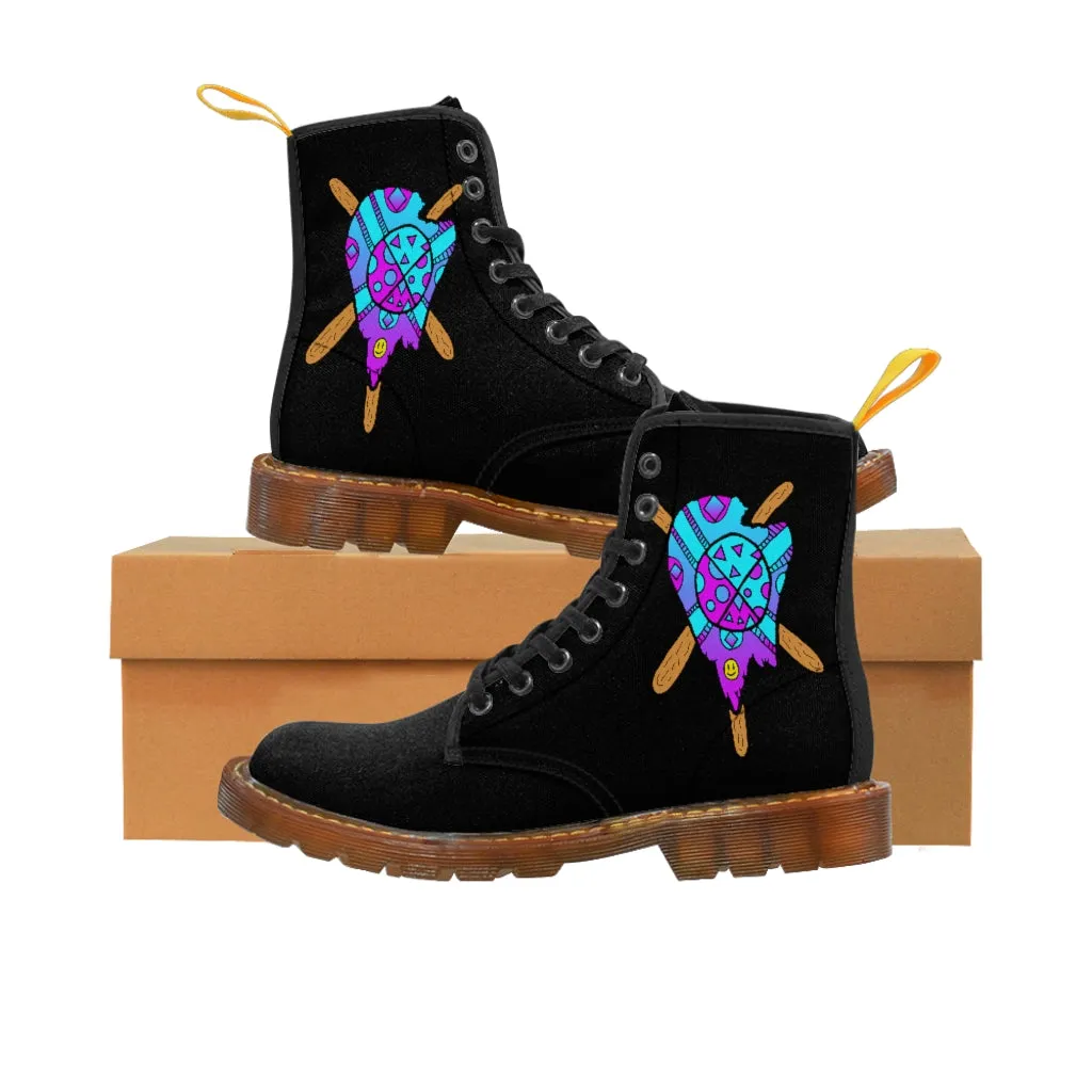 Blue and Purple Melted Popsicle Women's Canvas Boots