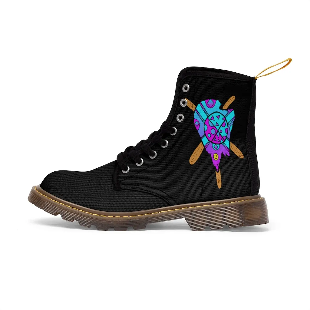 Blue and Purple Melted Popsicle Women's Canvas Boots