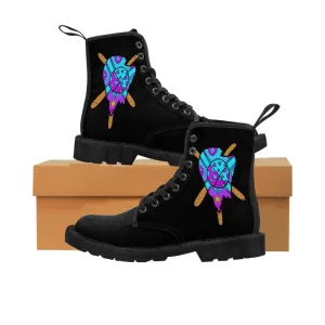 Blue and Purple Melted Popsicle Women's Canvas Boots