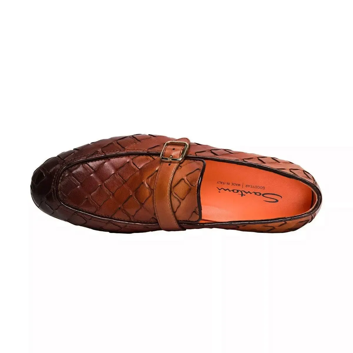 Brown Eco-Friendly Woven Leather Loafers