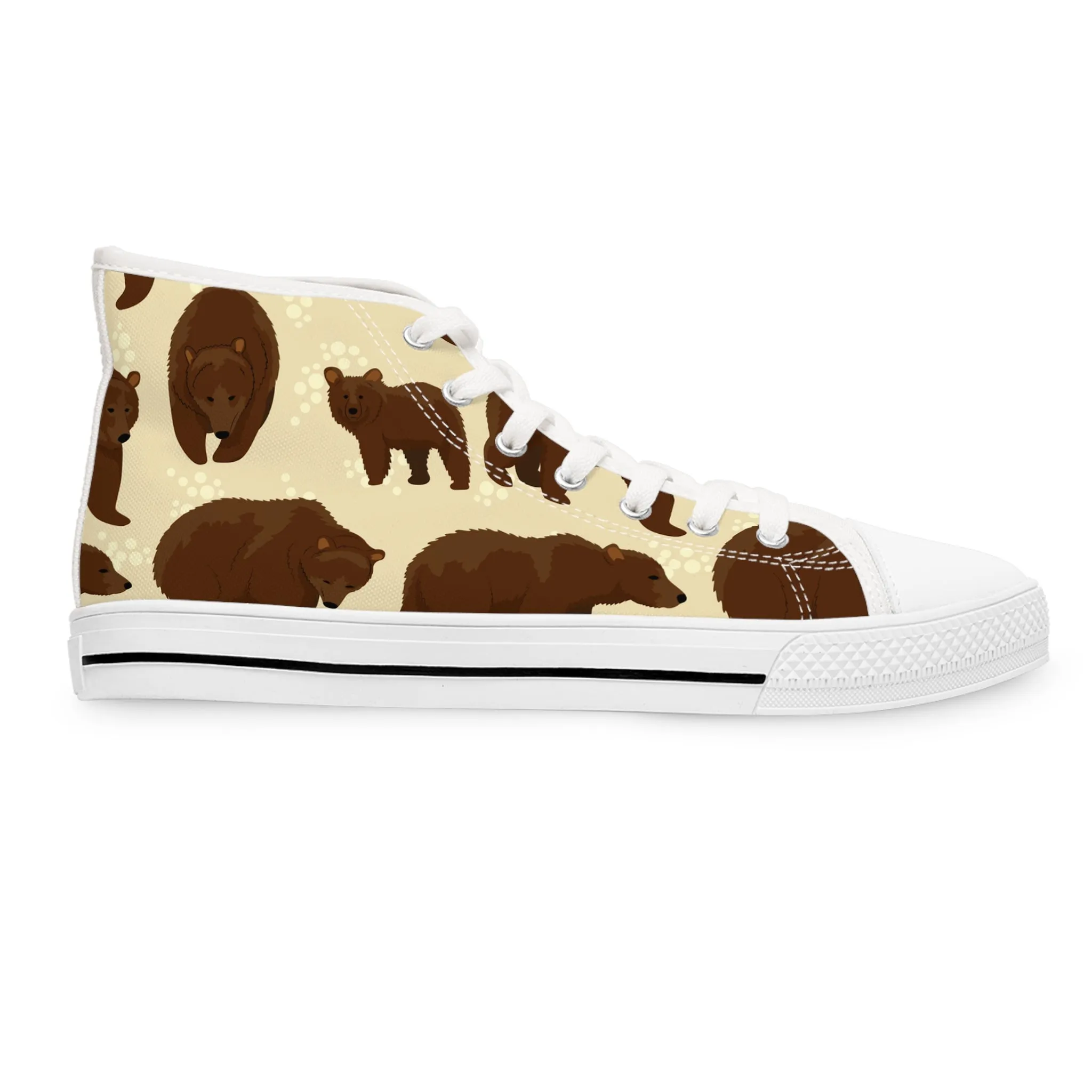 Brown Grizzly Bears Women's High Top Sneakers