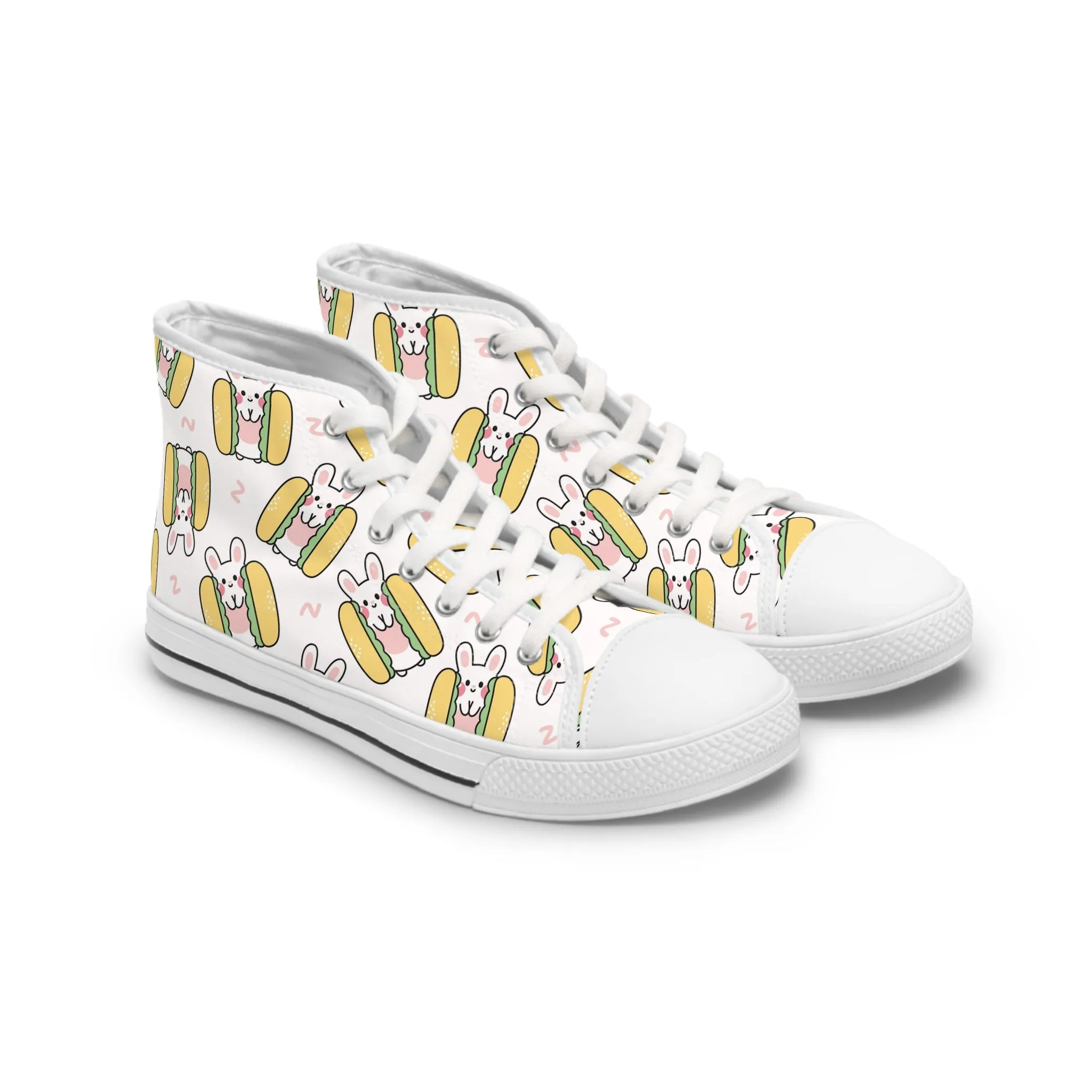 Bunny Hot Dog Women's High Top Sneakers