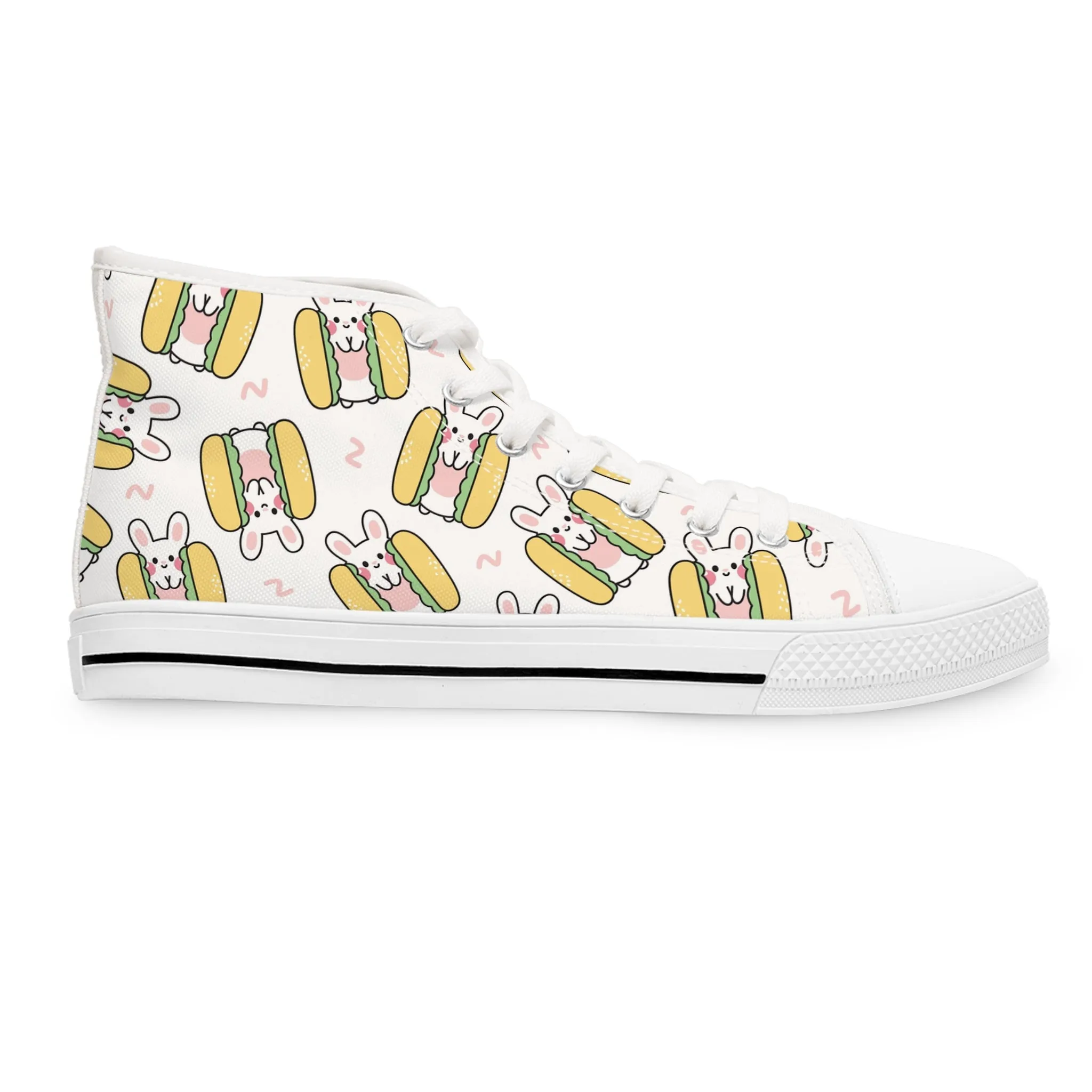 Bunny Hot Dog Women's High Top Sneakers