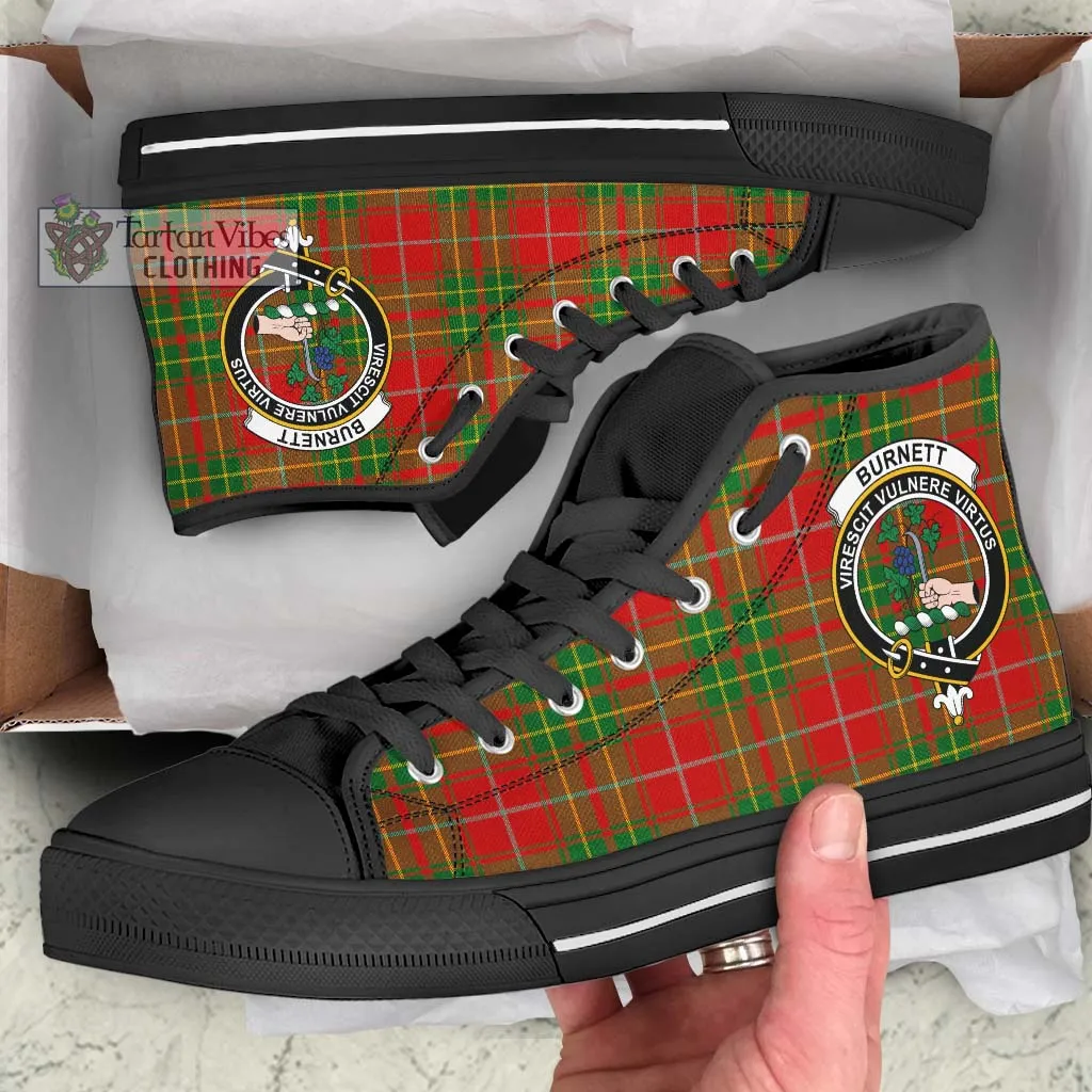 Burnett Tartan High Top Shoes with Family Crest