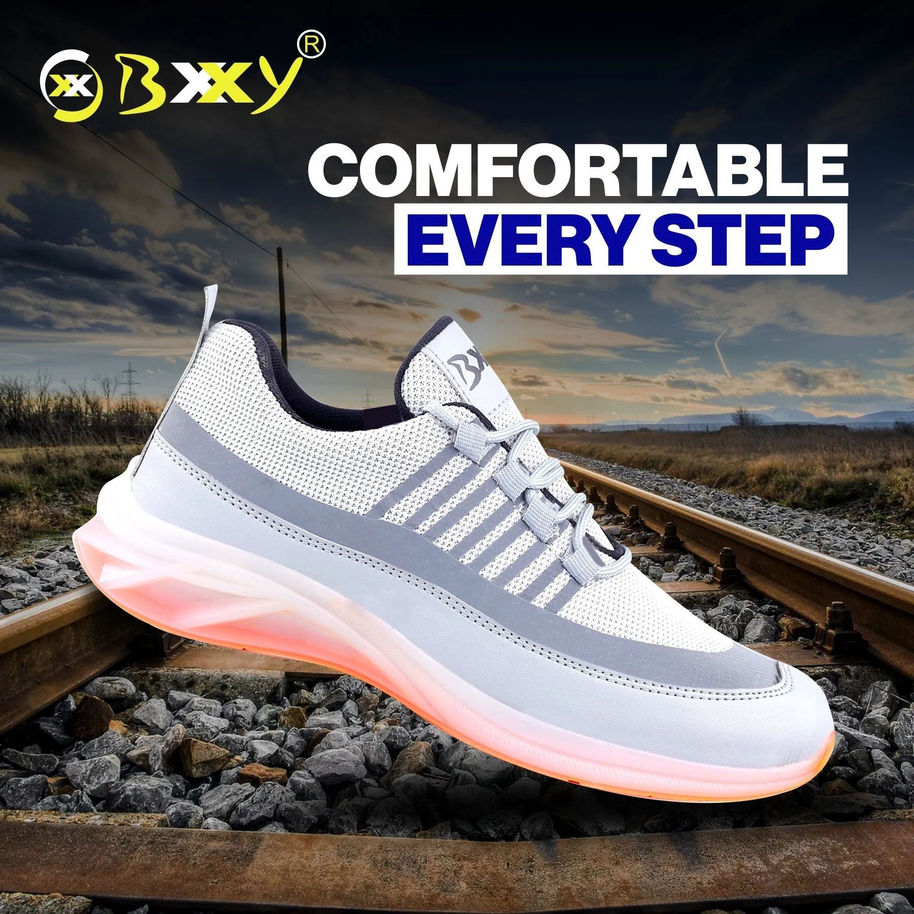 Bxxy's Designer Sports Shoes On Transparent Sole