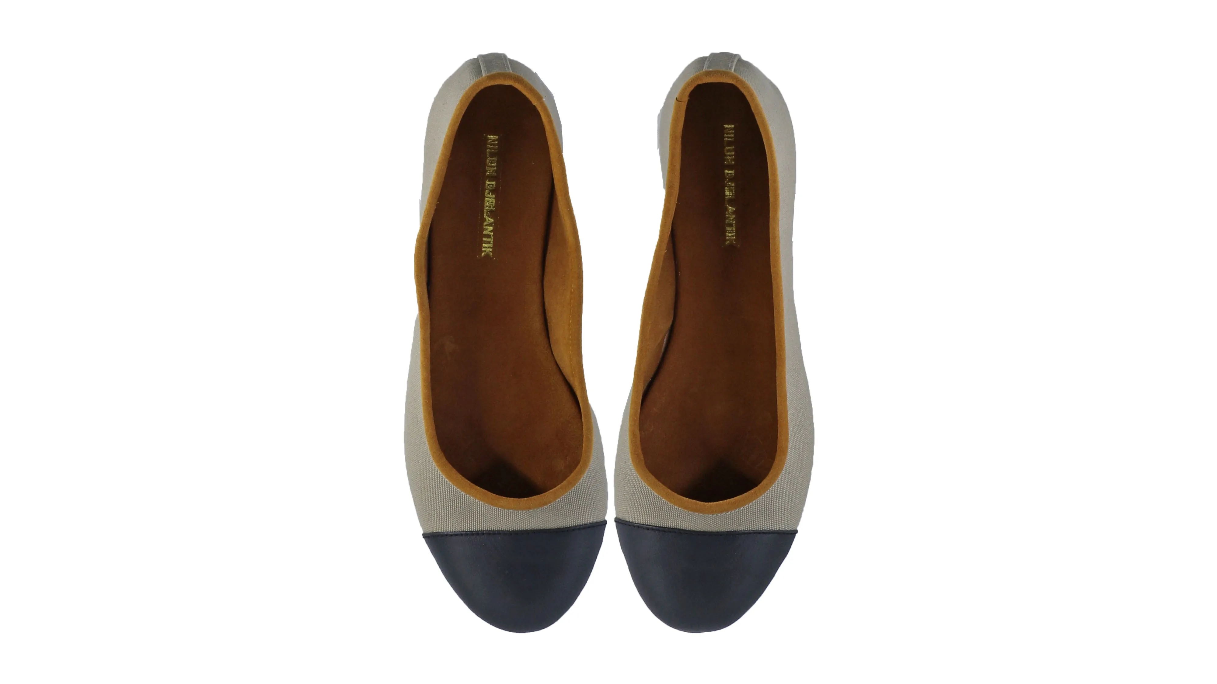 Calya 20mm Ballet - Grey Canvas & Black Leather