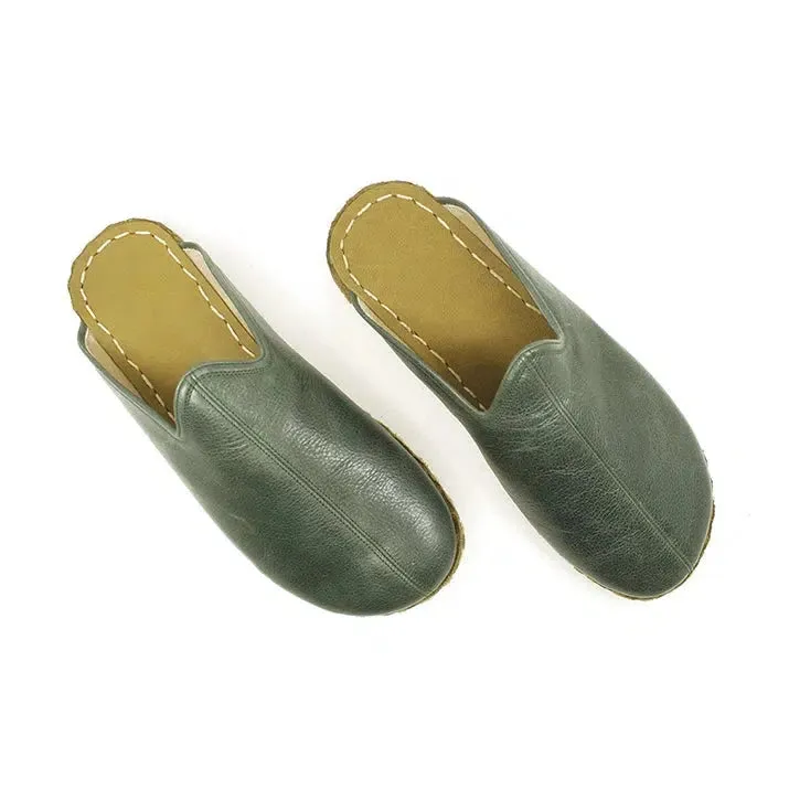 Closed Toe Leather Women's Slippers Toledo Green