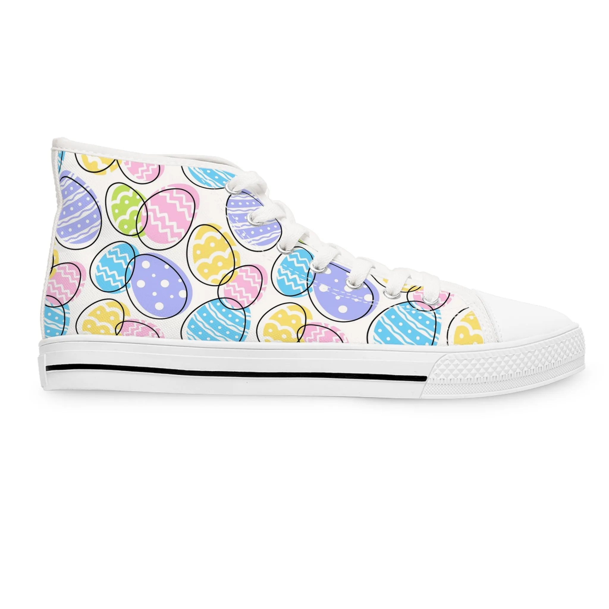 Colorful Easter Eggs Women's High Top Sneakers