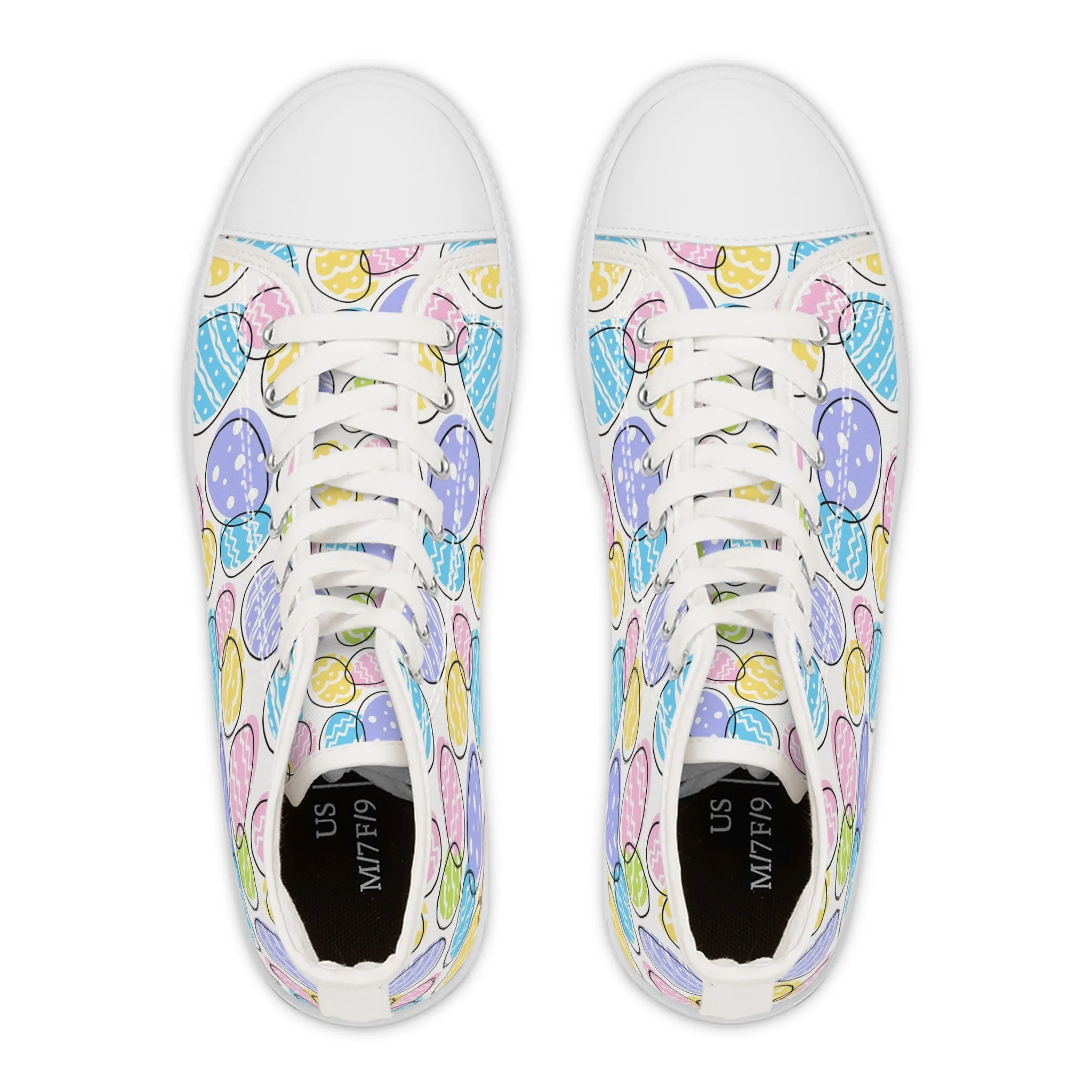 Colorful Easter Eggs Women's High Top Sneakers