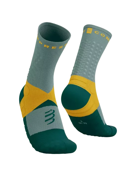 Compressport Unisex's Ultra Trail Socks v2.0 - Slate Grey/Saffron