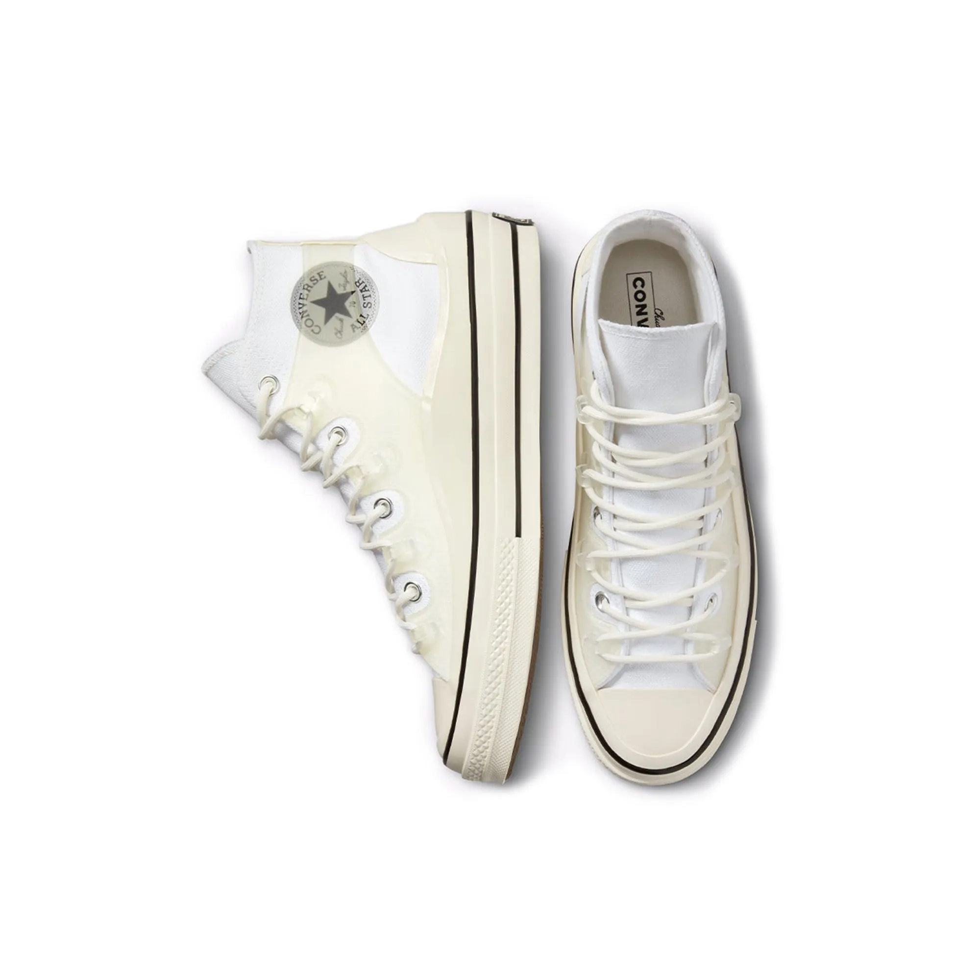 Converse Mens Chuck 70 Translucent Caged Shoes 'White/Egret/Black'