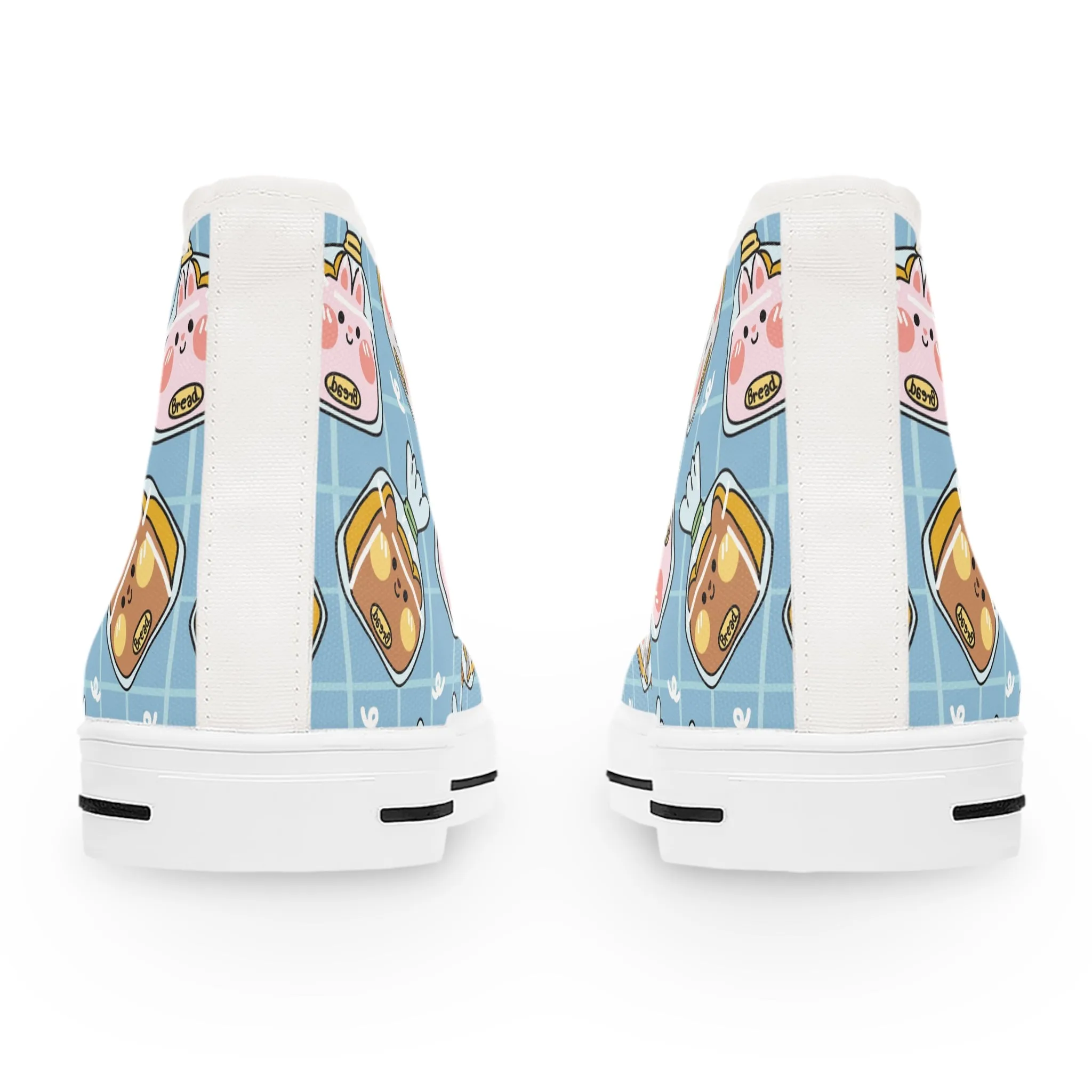 Cute Bread Characters Women's High Top Sneakers