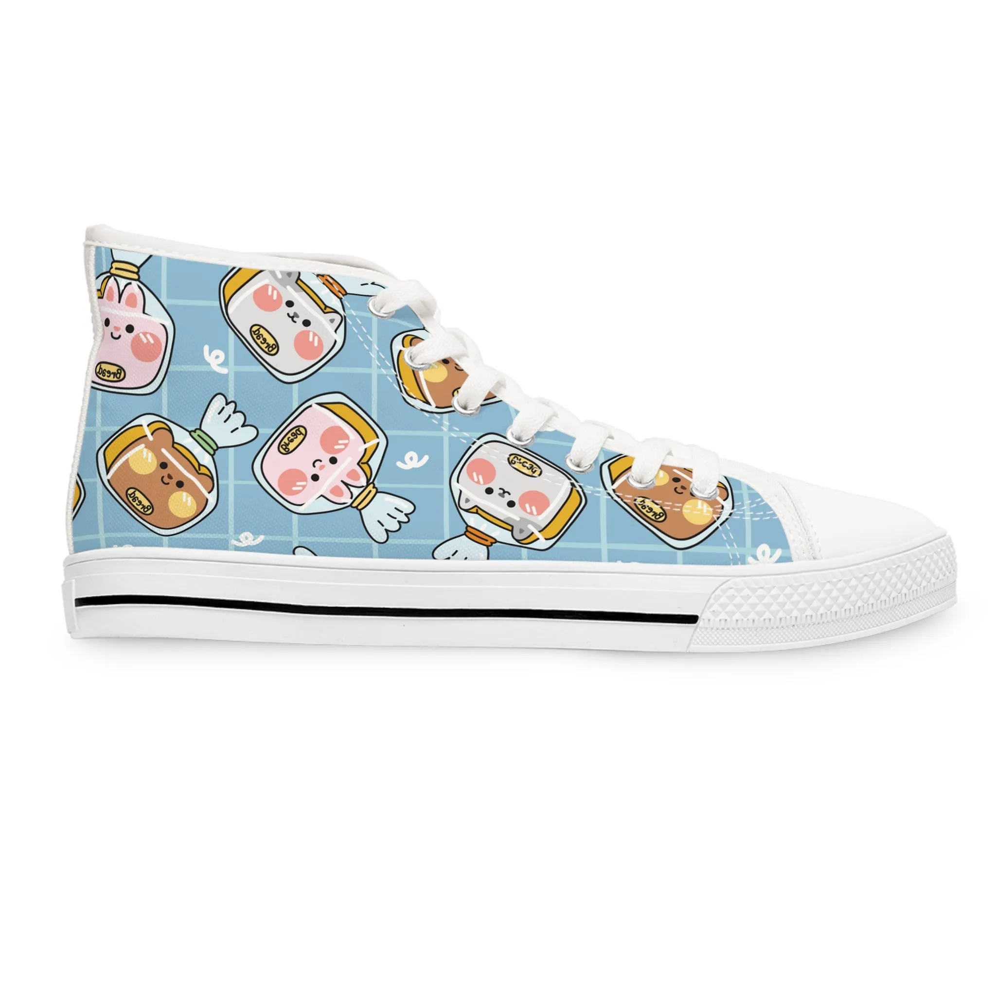 Cute Bread Characters Women's High Top Sneakers